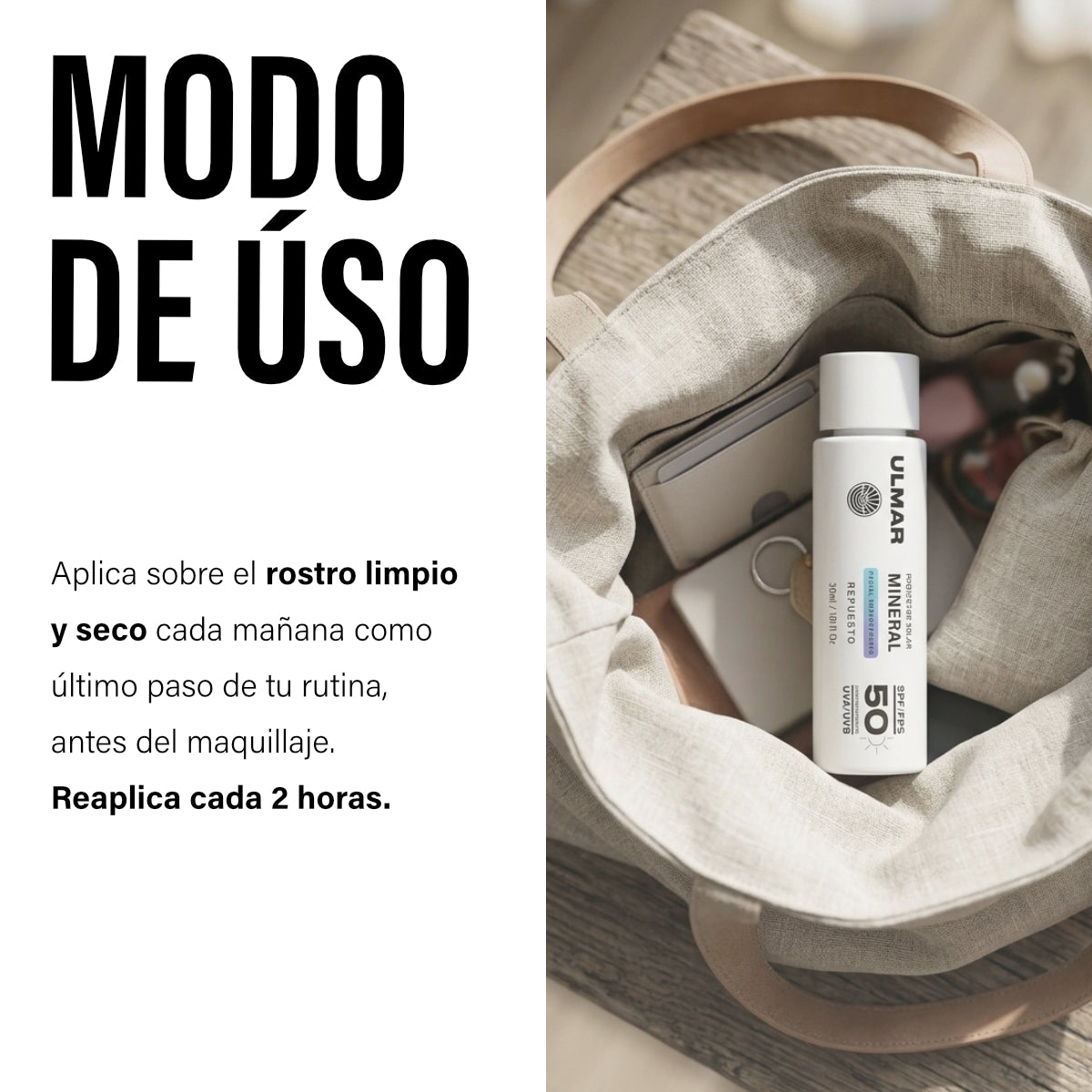 Ulmar Cartucho Recarga Protector Solar Facial FPS50 Invisible 30ml
