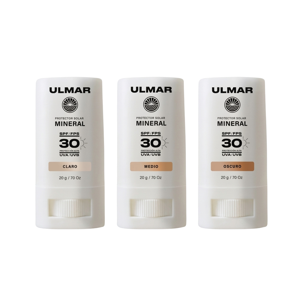Kit 3 Barras Solares Minerales Matificantes con Color FPS 50