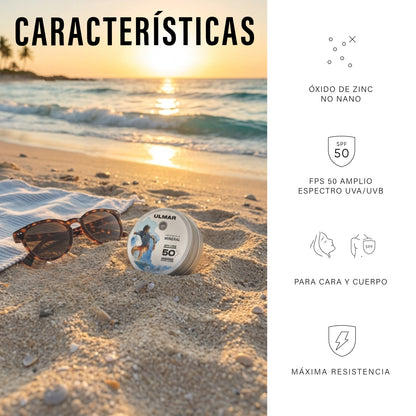 Ulmar Bálsamo Protector Solar Mineral Alta Resistencia FPS50 60g