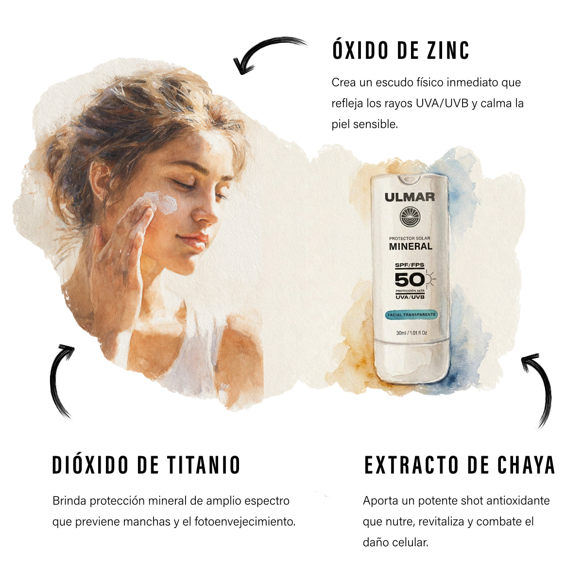 Ulmar Protector Solar Facial Mineral FPS50 30ml Invisible