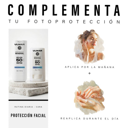 Ulmar Barra Protector Solar Facial Mineral FPS50 Invisible 20g