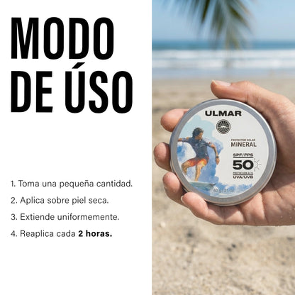 Ulmar Bálsamo Protector Solar Mineral Alta Resistencia FPS50 60g