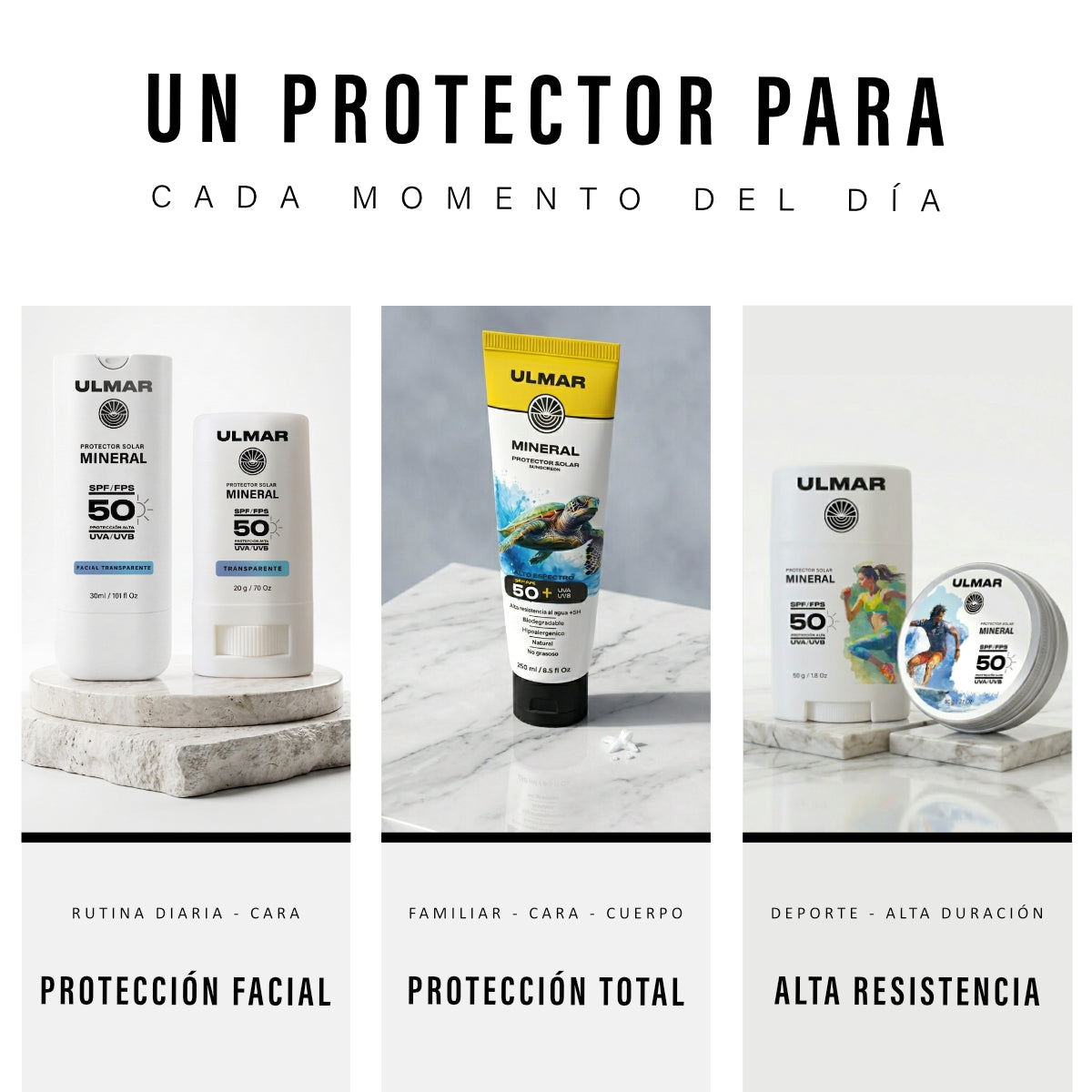 Ulmar Bálsamo Protector Solar Mineral Alta Resistencia FPS50 60g