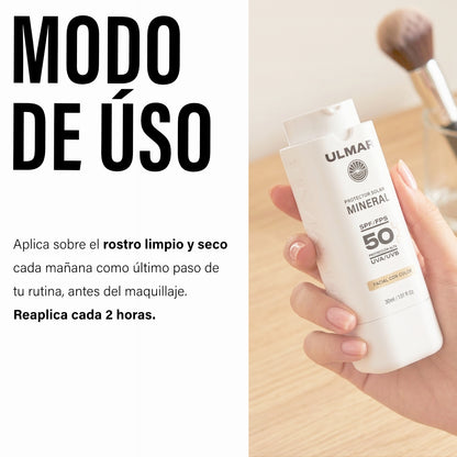 Ulmar Protector Solar Facial Mineral FPS50 30ml con color