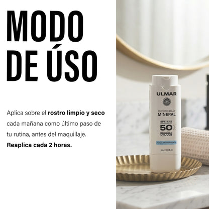 Ulmar Protector Solar Facial Mineral FPS50 30ml Invisible