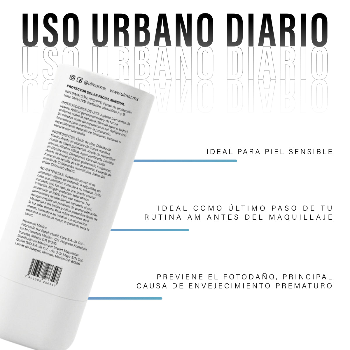 Ulmar Protector Solar Facial Mineral FPS50 30ml Invisible