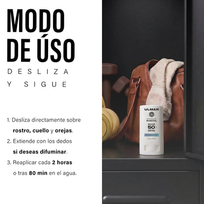 Ulmar Barra Protector Solar Facial Mineral FPS50 Invisible 20g