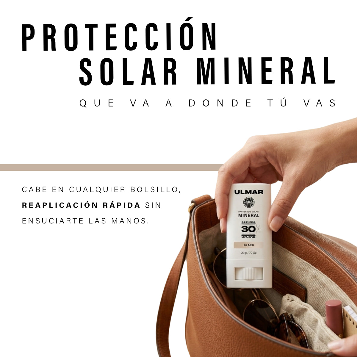 Ulmar Barra Protector Solar Facial Mineral FPS30 Claro 20g