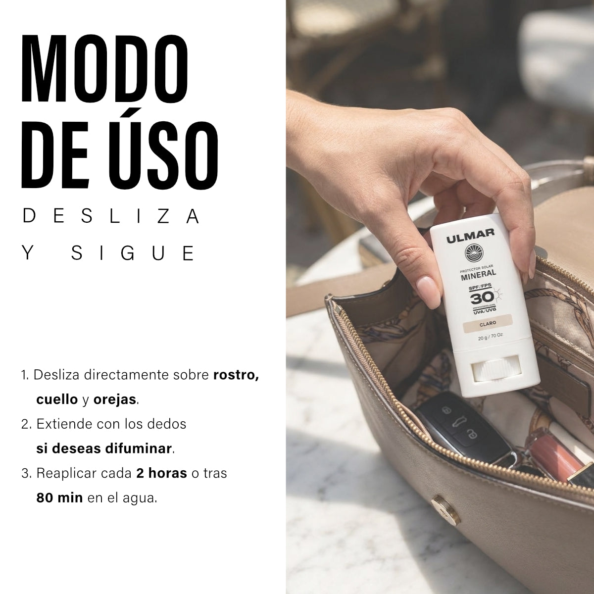 Ulmar Barra Protector Solar Facial Mineral FPS30 Claro 20g