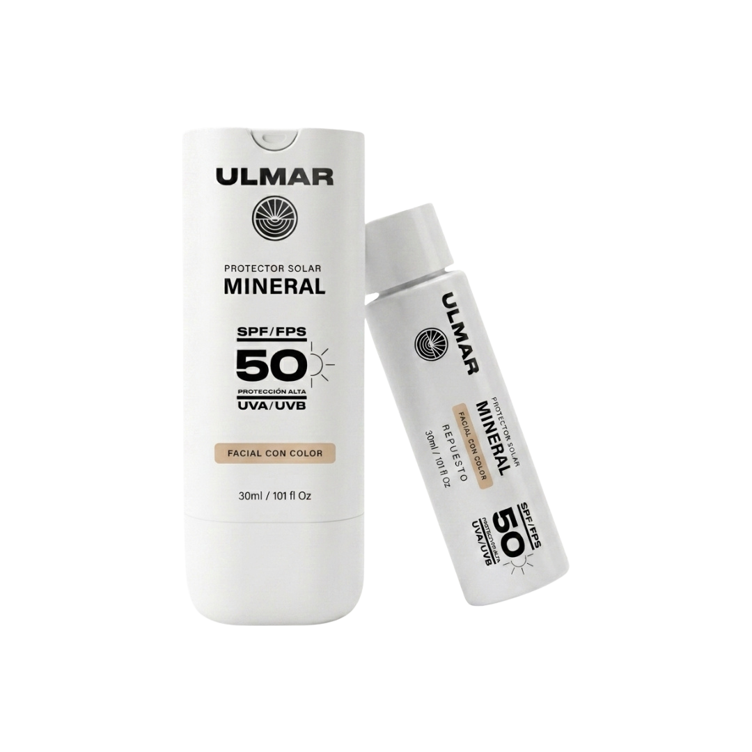 Kit Protector Solar Facial Mineral Con Color FPS 50 + Refill 30 ml