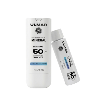 Kit Protector Solar Facial Mineral Transparente FPS 50 + Refill 30 ml