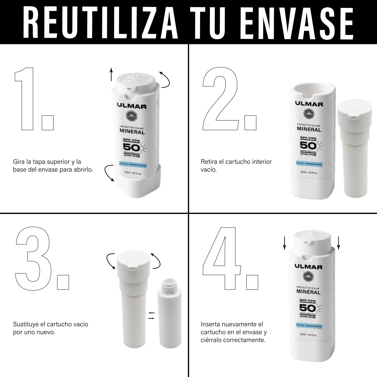 Ulmar Protector Solar Facial Mineral FPS50 30ml Invisible