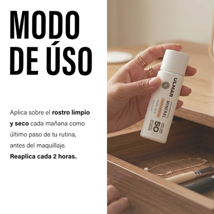 Ulmar Cartucho Recarga Protector Solar Facial FPS50 con color 30ml