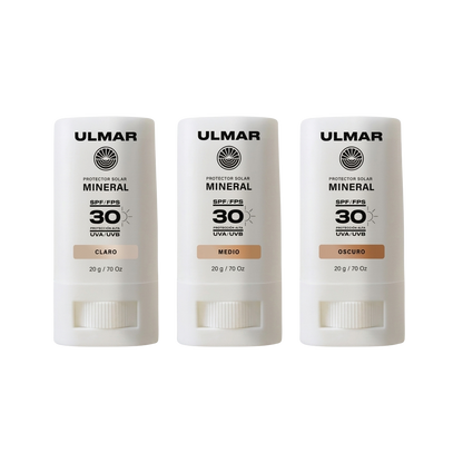 Kit 3 Barras Solares Minerales Matificantes con Color FPS 50