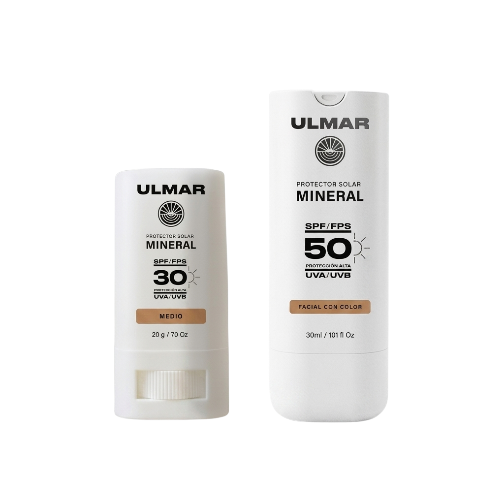 Kit Protector Solar Facial Con Color FPS 50 + Barra Tono Medio 20 g