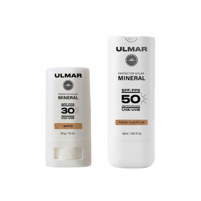 Kit Protector Solar Facial Con Color FPS 50 + Barra Tono Medio 20 g